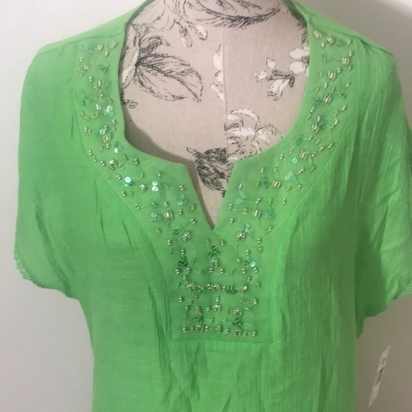 *🆕 New Direction Green Embellished Top 1X - Picture 2 of 6